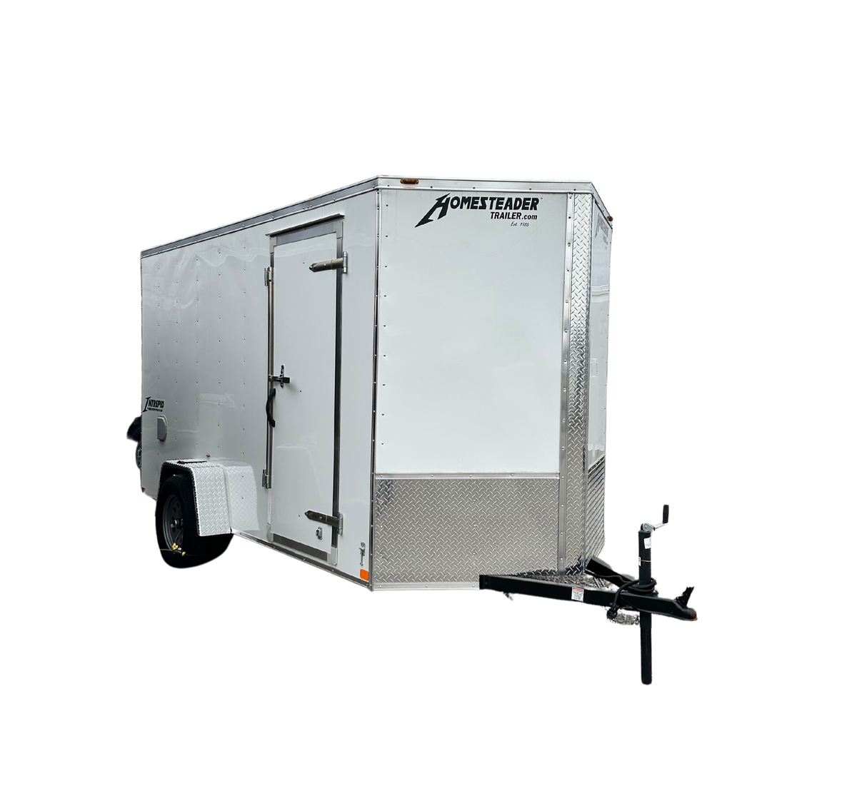 2022 6×12 VNose Trailer White Ramp Door (612IS) Country Farm and